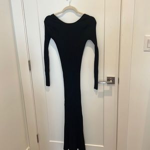 NWT Bardot Low Back Rib Dress Black Size 8